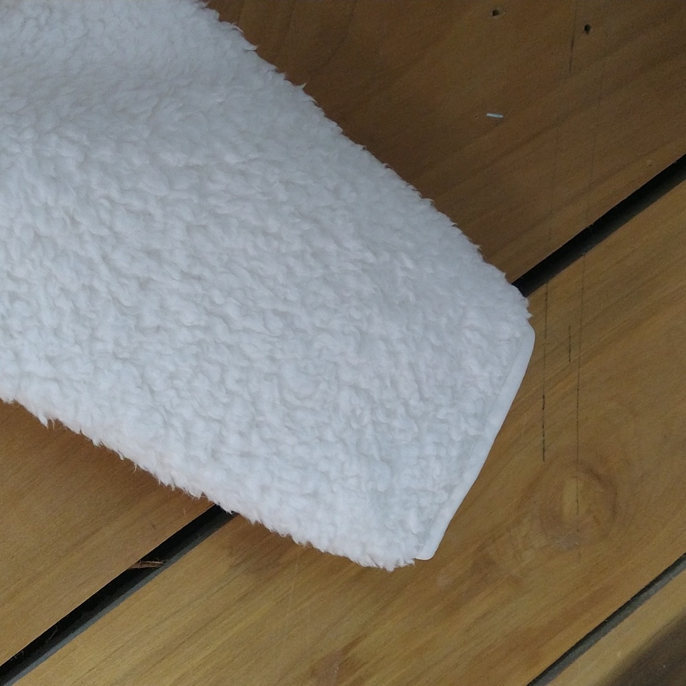 NEW! Men's Faux Shearling Sherpa Half Zip-Up Sweatshirt Pullover, White - Picture 11 of 14